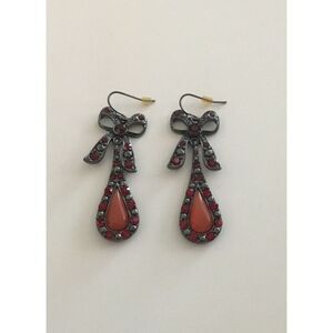 Victorian Style Carnelian/Ruby Earrings